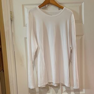 “Rough Dress” Men's Long-Sleeve Crew Neck Shirt in White